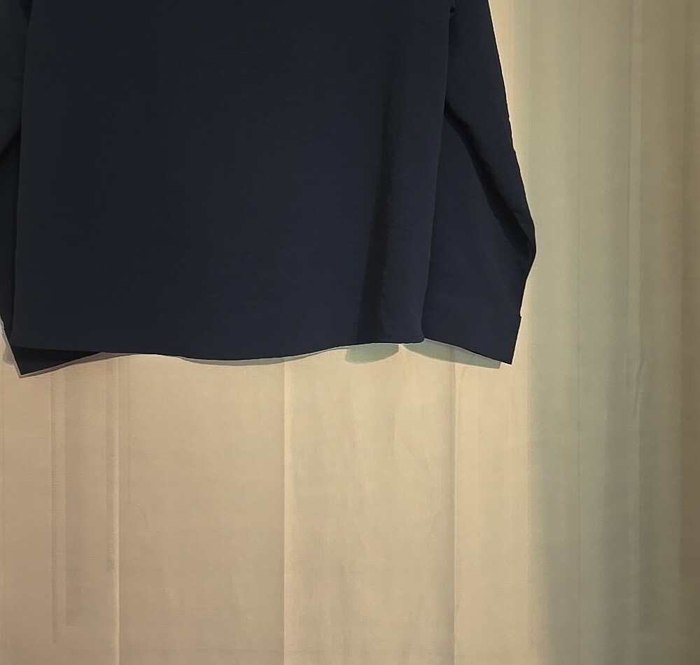 Petite Assembly Navy Twist-Front Long Sleeve Blouse Size XLP - Picture 8 of 8